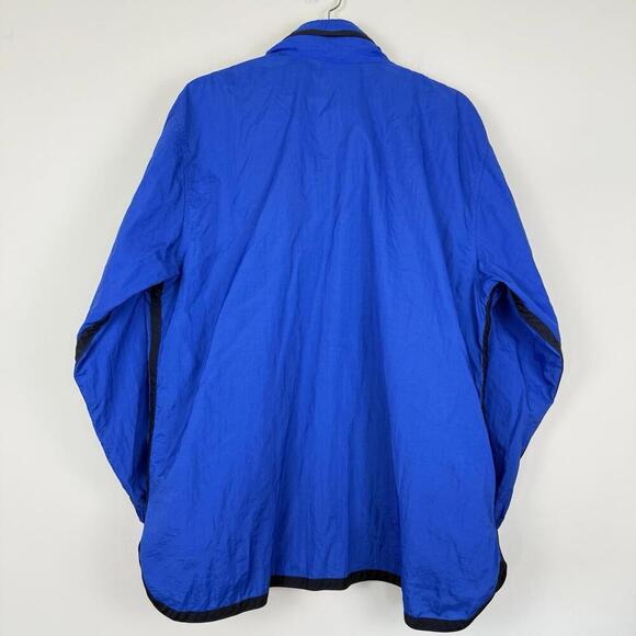 Vintage 90s Nike Pullover Windbreaker Jacket Blue Black Trim Big Pocket XL Y2K - Picture 5 of 12